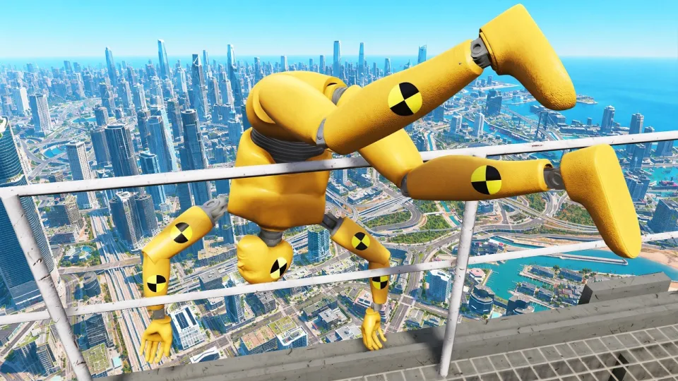 GTA 5 crash test dummy ragdoll jumps and fails